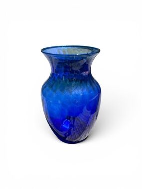 Handblown Cobalt Blue Glass Vase - Brand: